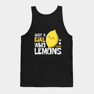 Just A Girl Who Loves Lemons Cute Lemon Tank Top
